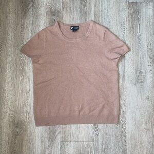 C by Bloomingdale’s Cashmere short sleeve shirt size large crew neck top